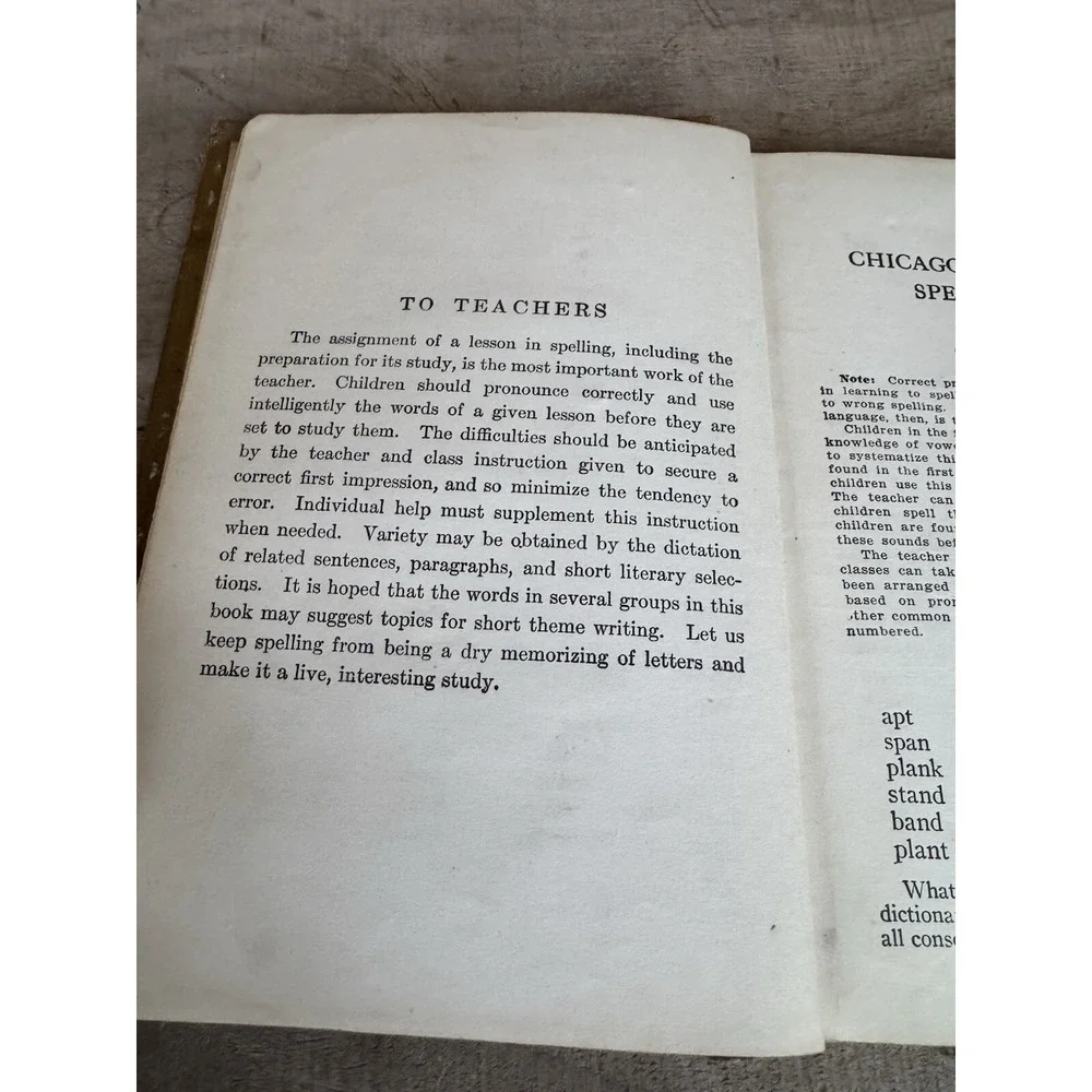 Antique 1919 The Chicago Public School Spelling Book City Of Chicago Grade 4-8th